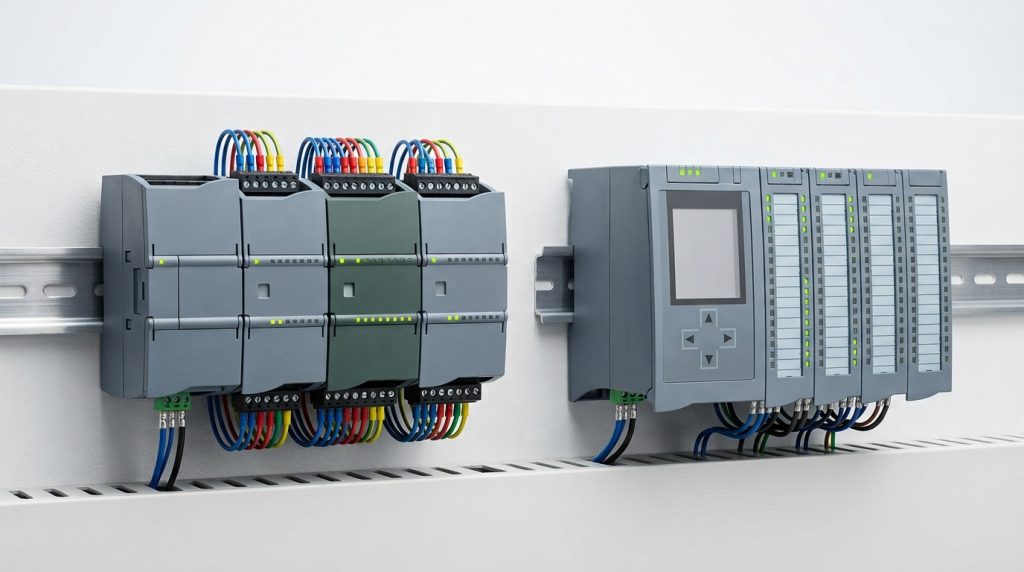 ماژول‌های PLC زیمنس S7-1200 و S7-1500 روی ریل DIN